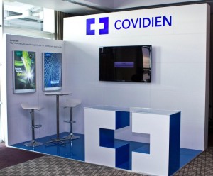 Covidien display with cool blue floor
